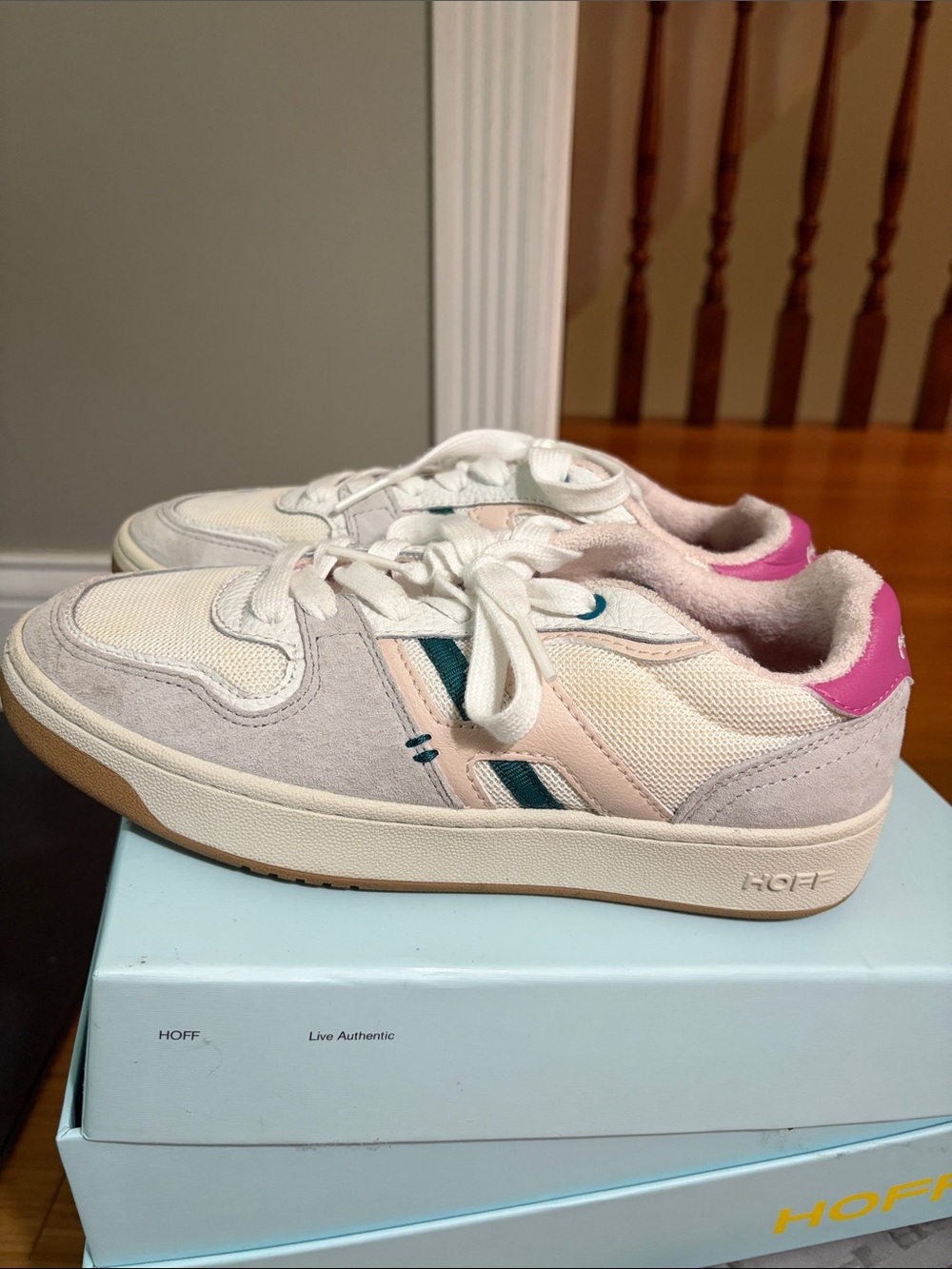 Hoff Low-Top Sneakers in Cream, Blush & Pink